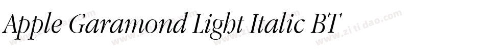 Apple Garamond Light Italic BT字体转换